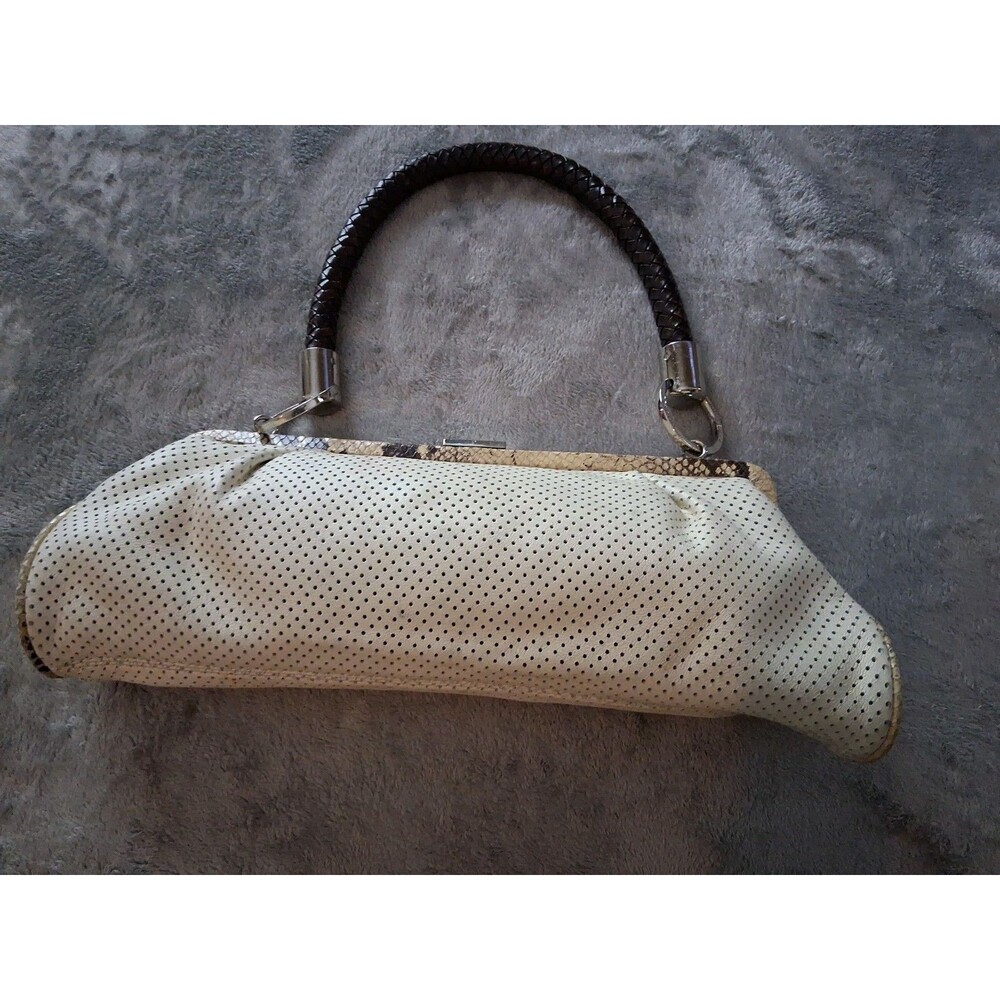 Adrienne Vittadini Snakeskin Pattern Leather Braided Strap Shoulderbag 13x5